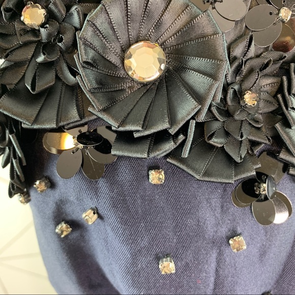 Fenn Wright Manson Navy Floral Embellished Dress - Picture 5 of 11